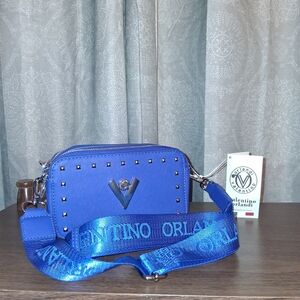 Valentino Orlandi Blue Crossbody Camera Bag